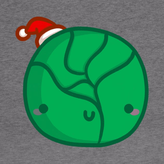 Festive Christmas Sprout - Kawaii Brussel Sprout by perdita00